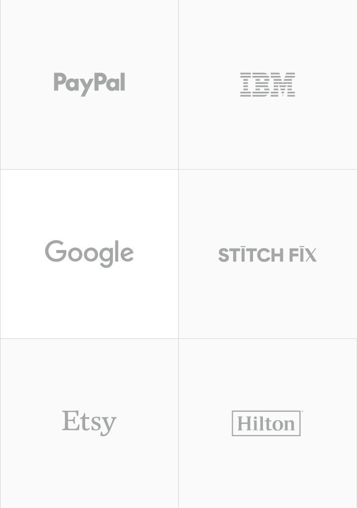 Trusted by PayPal, IBM, Google, Stitch Fix, Etsy, and Hilton